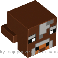 19727pb003 Reddish Brown Creature Head Pixelated (Minecraft Cow)