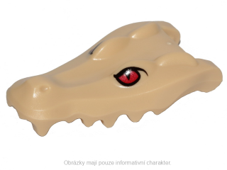 18905pb02 Tan Alligator / Crocodile Head Jaw Upper with Red Eyes