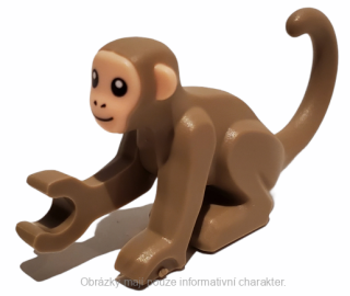 77864pb01 Dark Tan Monkey with Molded Light Nougat Face and Ears