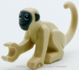 77864pb02 Tan Monkey with Molded Dark Bluish Gray Face and Ears