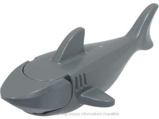 14518c04 Dark Bluish Gray Shark with Gills (without Molded Eyes)
