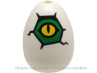 24946pb02 White Egg with Small Pin Hole with Yellow and Green Alligator Eye