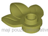 32607 Olive Green Plant Plate, Round 1 x 1 with 3 Leaves