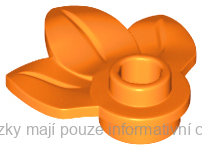 32607 Orange Plant Plate, Round 1 x 1 with 3 Leaves