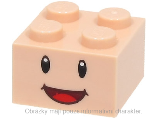 3003pb144 Light Nougat Brick 2 x 2 (Super Mario Yellow Toad Face)