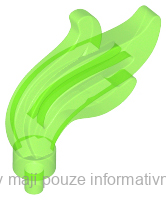 64647 Trans-Bright Green Minifigure, Plume Feather Triple Compact