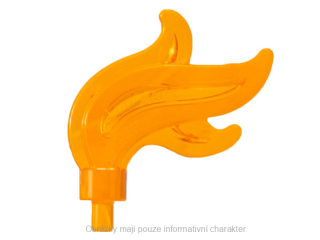 64647 Trans-Orange Minifigure, Plume Feather Triple Compact