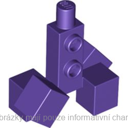 19734 Dark Purple Body Pixelated with Cube Feet, Minecraft Creeper