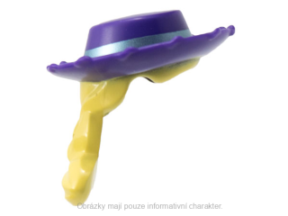 49516pb02 Dark Purple Cowboy Hat with Bright Light Yellow Hair 