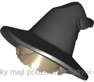 73213pb01 Dark Tan Hair with Black Floppy Witch Hat