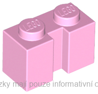 4216 Bright Pink Brick, Modified 1 x 2 with Groove