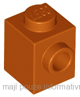 87087 Dark Orange Brick, Modified 1 x 1 with Stud on Side
