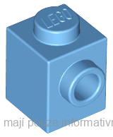 87087 Medium Blue Brick, Modified 1 x 1 with Stud on Side