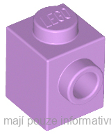 87087 Medium Lavender Brick, Modified 1 x 1 with Stud on Side