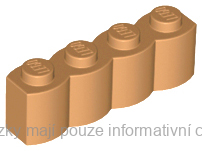 30137 Medium Nougat Brick, Modified 1 x 4 with Log Profile