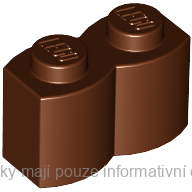 30136 Reddish Brown Brick, Modified 1 x 2 with Log Profile