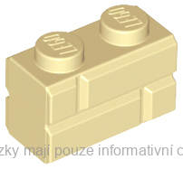 98283 Tan Brick, Modified 1 x 2 with Masonry Profile