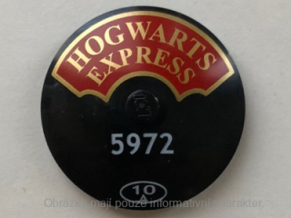 3960pb056 Black Dish 4 x 4 Inverted (Radar) with 'HOGWARTS EXPRESS' Pattern