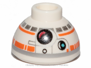 20952pb03 White Brick, Round with SW BB-8 Droid Head