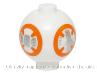 20953pb01 White Brick, Round 2 x 2 Sphere with Stud / Robot Body BB-8 Droid