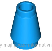 4589b Dark Azure Cone 1 x 1 with Top Groove