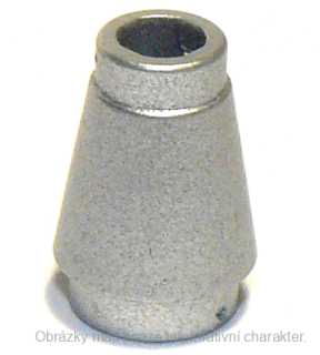 4589b Metallic Silver Cone 1 x 1 with Top Groove