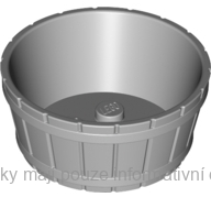 64951 Light Bluish Gray Container, Barrel Half Large with Axle Hole