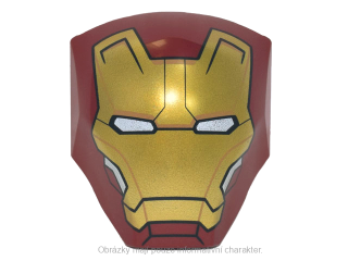 85834pb01 Dark Red Large Armor with Iron Man Gold Face Plate Pattern