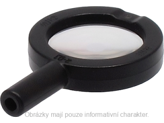 38648c01 Black Magnifying Glass Thick Frame with Trans-Clear Lens