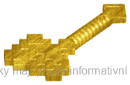 18788 Pearl Gold Axe, Pixelated (Minecraft)