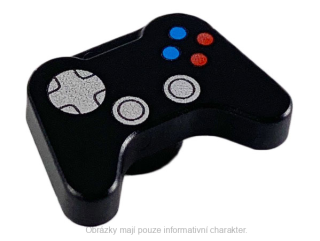 53118pb01 Black Video Game Controller with Blue and Red Buttons Pattern