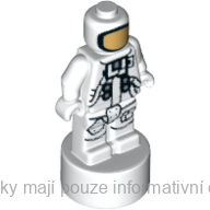 90398pb008 White Statuette / Trophy with NASA Astronaut Pattern