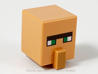 23766pb006 Nougat Head, Modified Cube Pixelated (Minecraft Villager)