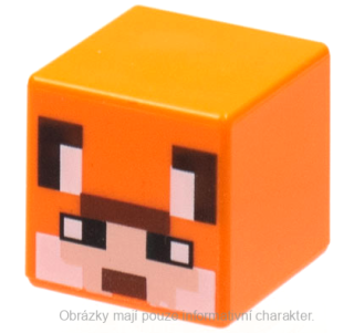 19729pb048 Orange Head, Modified Cube Pixelated (Minecraft Fox Skin)