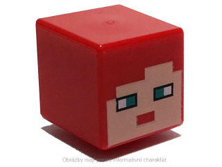 19729pb043 Red Head, Modified Cube Pixelated (Minecraft Farmhand)