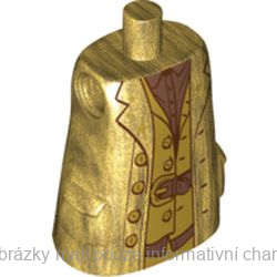 bb0866pb03 Pearl Gold Torso Large, Long Coat with Molded Pockets