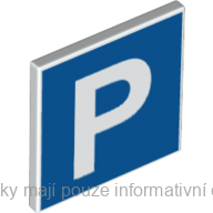 15210pb139 White Road Sign 2 x 2 Square with Open O Clip with Parking