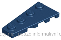 41770 Dark Blue Wedge, Plate 4 x 2 Left