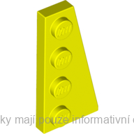 41769 Neon Yellow Wedge, Plate 4 x 2 Right