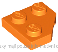 26601 Orange Wedge, Plate 2 x 2 Cut Corner