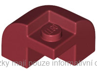 67810 Dark Red Slope, Curved 2 x 2 x 1 1/3 Corner with Recessed Stud