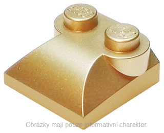 47457 Metallic Gold Slope, Curved 2 x 2 x 2/3 with Two Studs