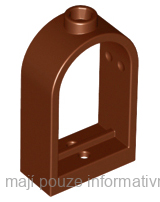 30044 Reddish Brown Window 1 x 2 x 2 2/3 with Rounded Top