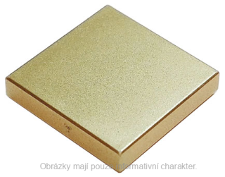 3068b Metallic Gold Tile 2 x 2 with Groove