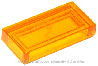 3069b Trans-Orange Tile 1 x 2 with Groove
