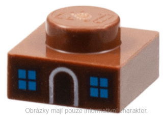 3024pb021 Reddish Brown Plate 1 x 1 (Gingerbread House)