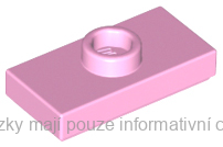 15573 Bright Pink Plate, Modified 1 x 2 with 1 Stud with Groove