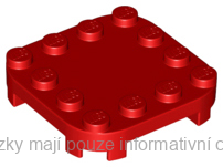 66792 Red Plate, Modified 4 x 4 with Rounded Corners and 4 Feet