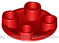 2654 Red Plate, Round 2 x 2 with Rounded Bottom