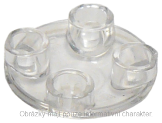 2654 Trans-Clear Plate, Round 2 x 2 with Rounded Bottom